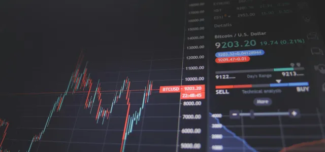 screen showing bitcoin trading chart by Nick Chong courtesy of Unsplash.